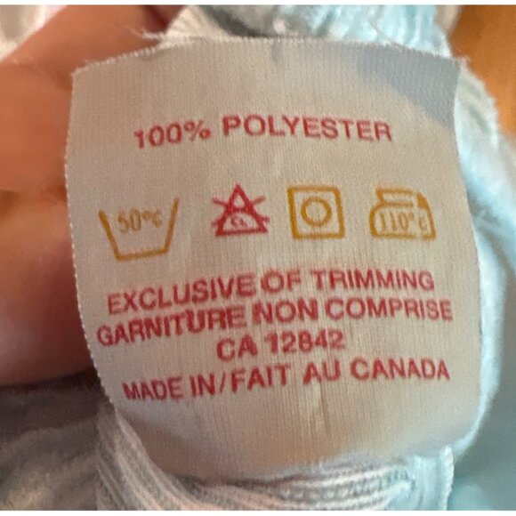 Bellina Pajama Set Womens Med Striped Embroidered Collar Mint Green Flannel Feel - Picture 6 of 13